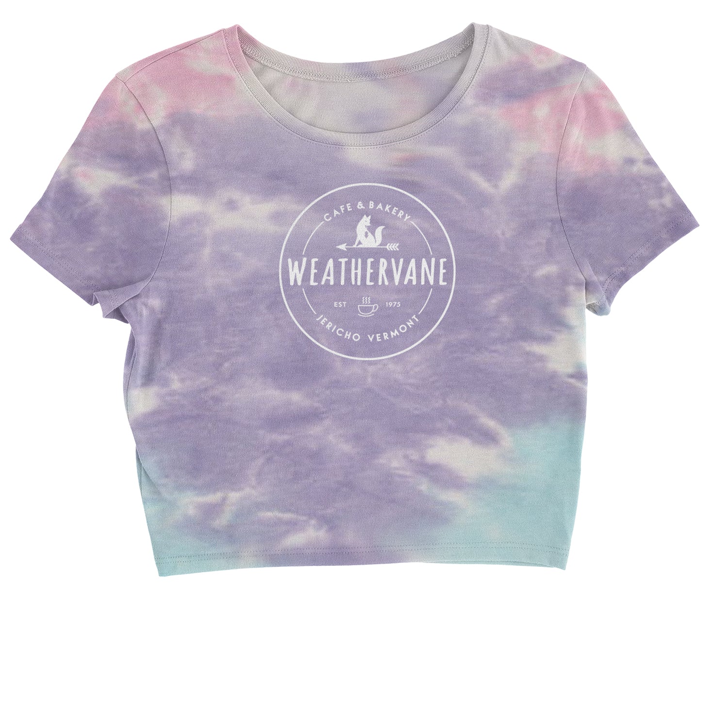 Weathervane Coffee Shop Cropped T-Shirt academy, jericho, more, never, vermont, Wednesday by Expression Tees