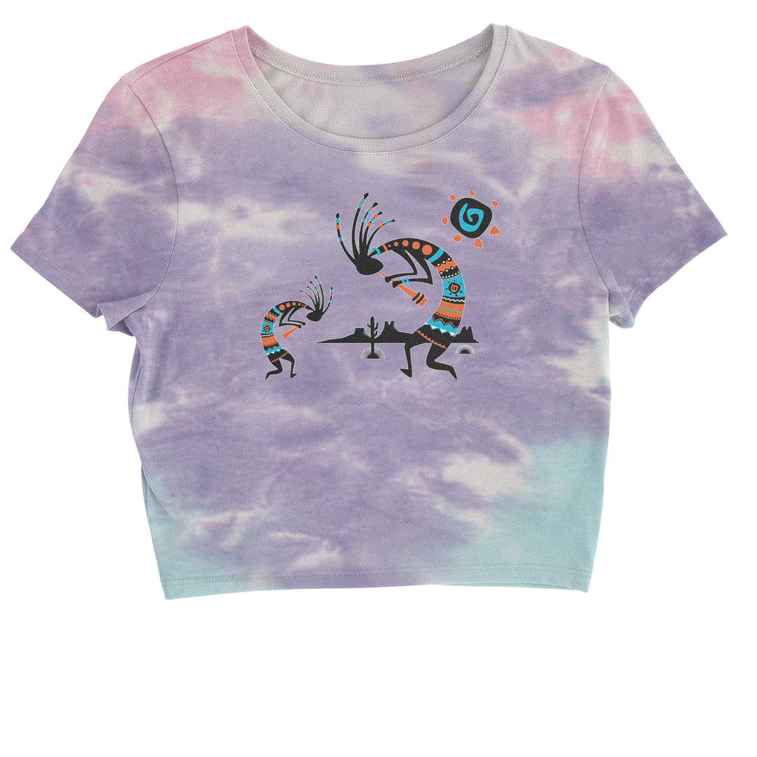 Native American Kokopelli Southwest Cropped T-Shirt american, hopi, indian, native, navajo by Expression Tees