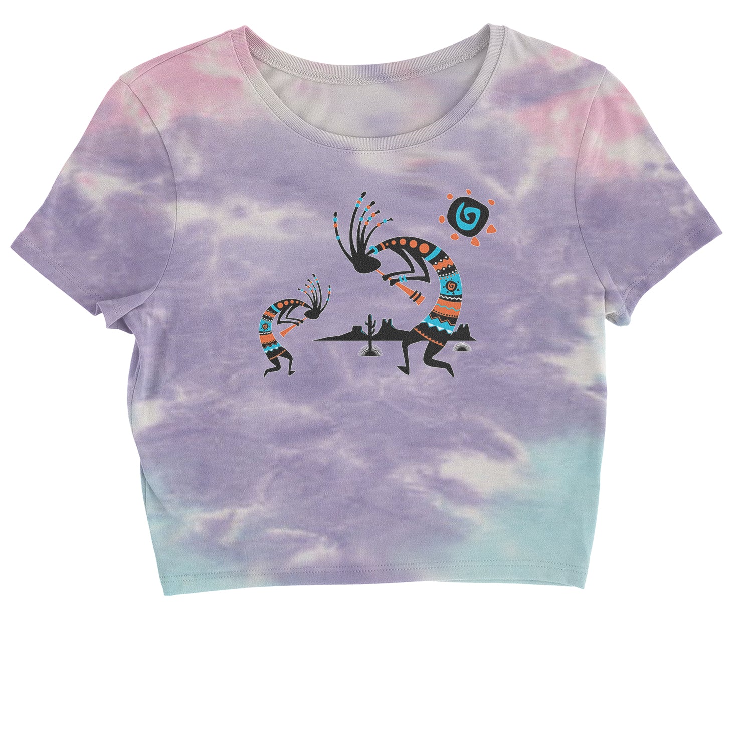 Native American Kokopelli Southwest Cropped T-Shirt american, hopi, indian, native, navajo by Expression Tees