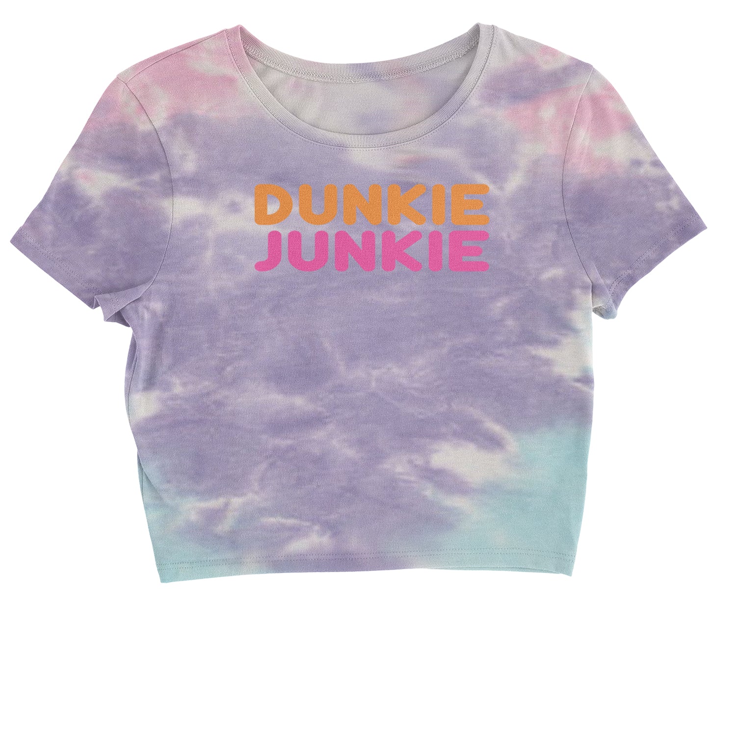 Dunkie Junkie Cropped T-Shirt addict, capuccino, coffee, dd, dnkn, dunkin, dunking, latte by Expression Tees