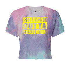 Straight Outta Steeler Nation Football  Cropped T-Shirt