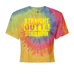Straight Outta Steeler Nation Football  Cropped T-Shirt