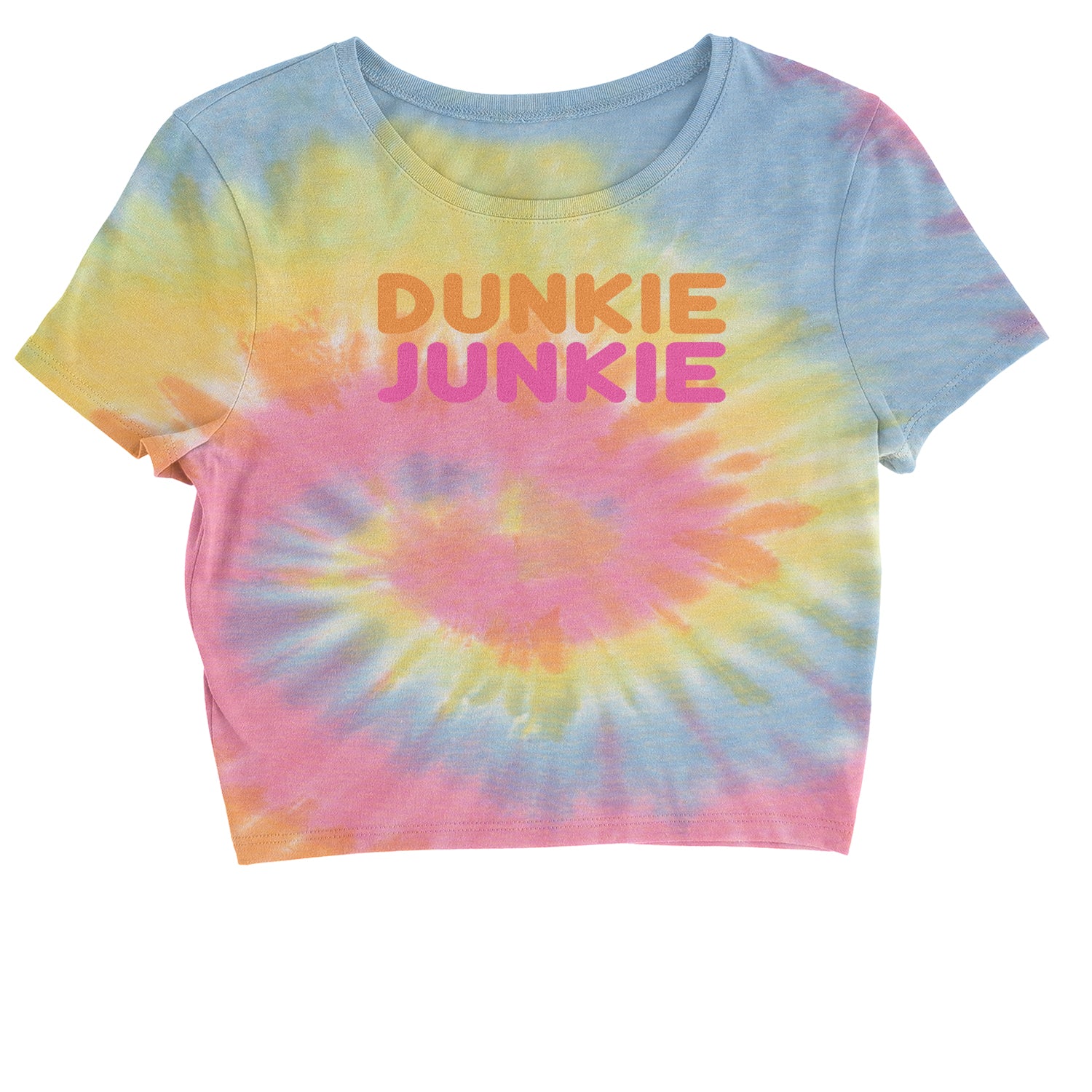 Dunkie Junkie Cropped T-Shirt addict, capuccino, coffee, dd, dnkn, dunkin, dunking, latte by Expression Tees