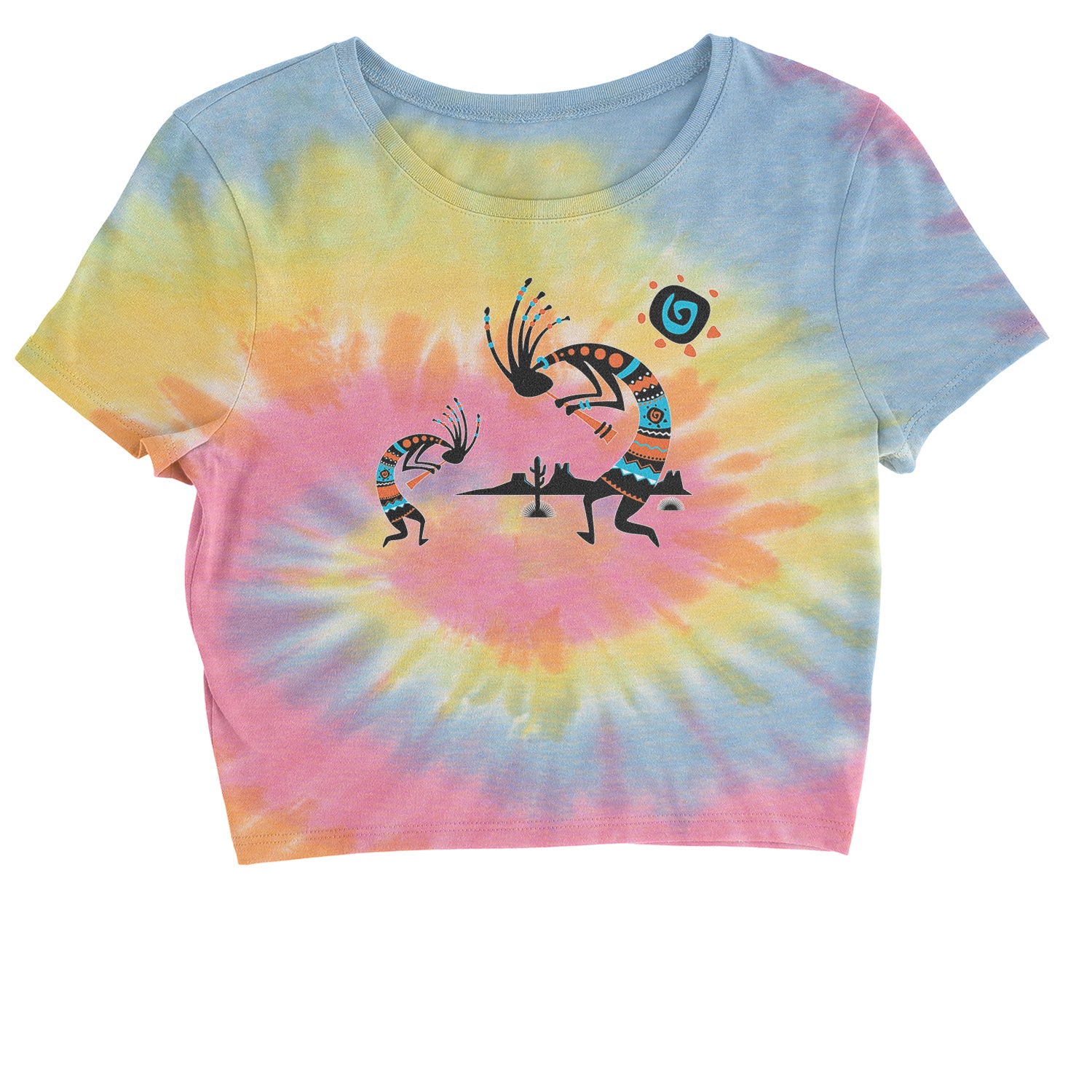 Native American Kokopelli Southwest Cropped T-Shirt american, hopi, indian, native, navajo by Expression Tees