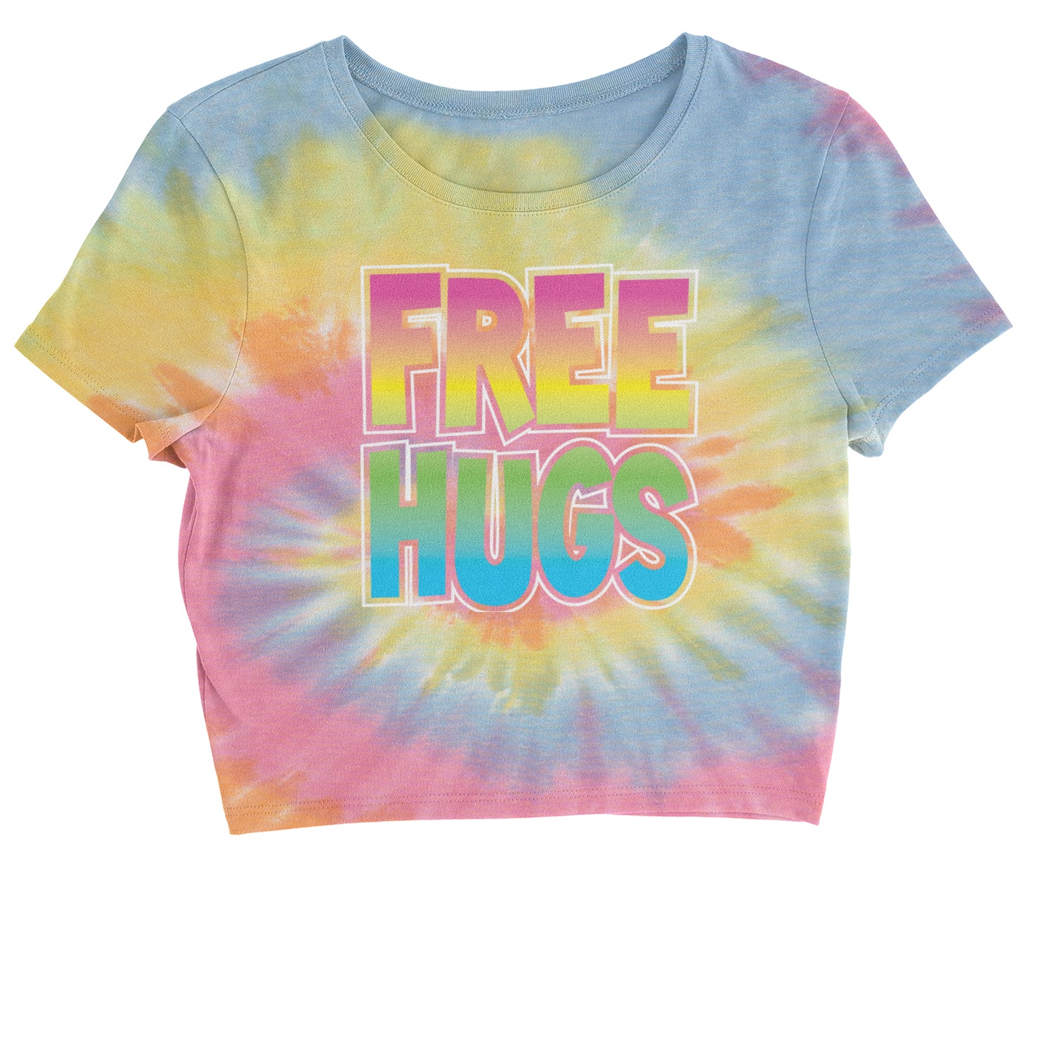 Free Hugs Cropped T-Shirt free, hugger, hugging, hugs by Expression Tees