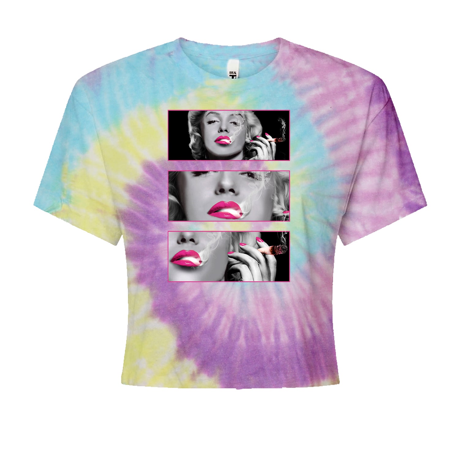 Marilyn Monroe Roll It Lick It Smoke It Cropped T-Shirt