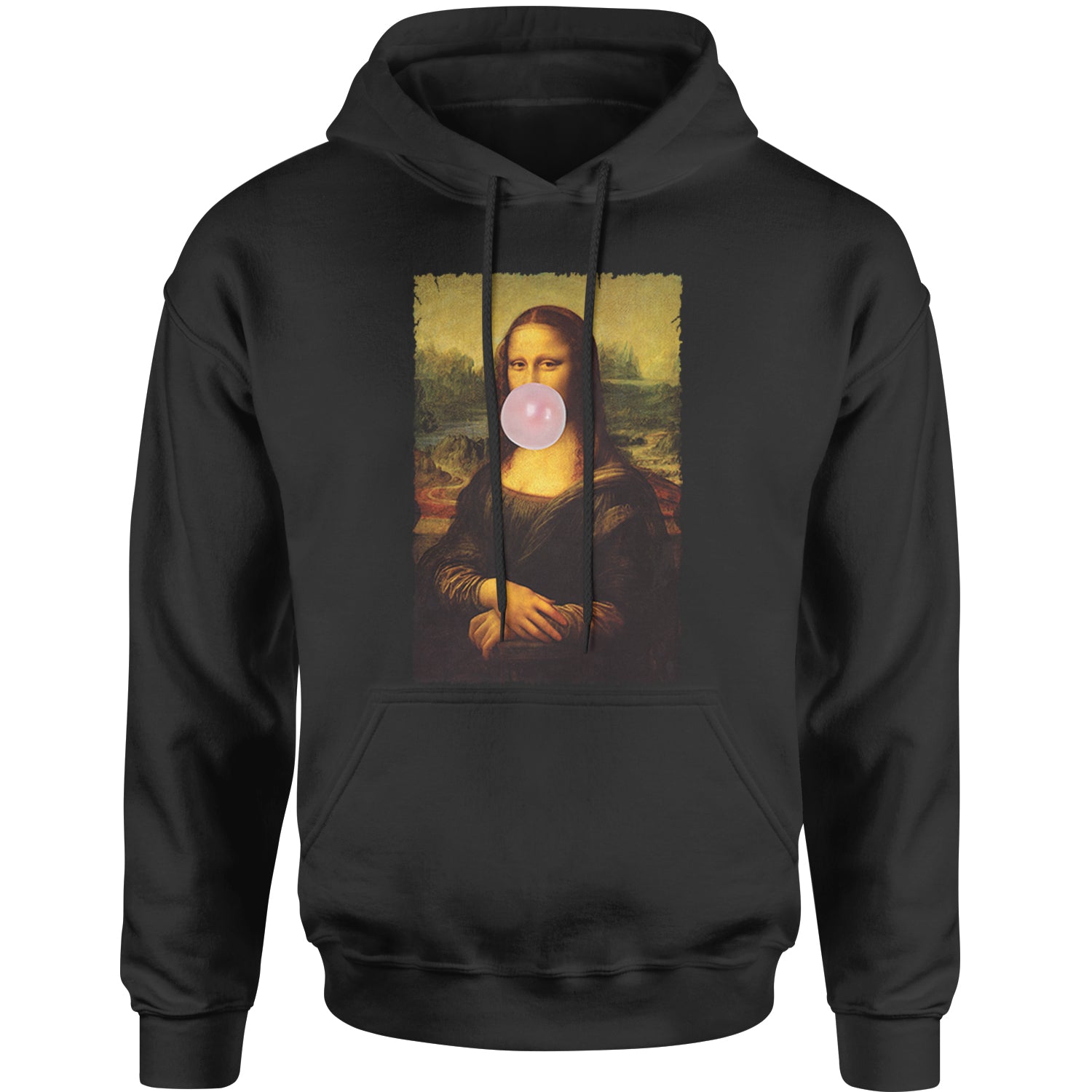Mona Lisa Smile Pink Bubble Gum Da Vinci Icon Adult Hoodie Sweatshirt