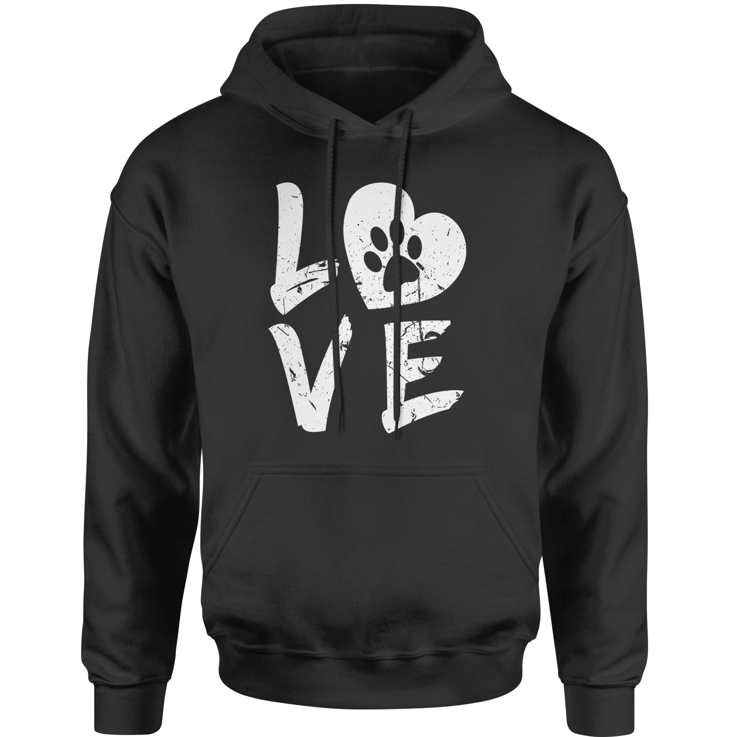 I Love My Dog Paw Print Adult Hoodie Sweatshirt dog, doggie, heart, love, lover, paw, print, puppy by Expression Tees
