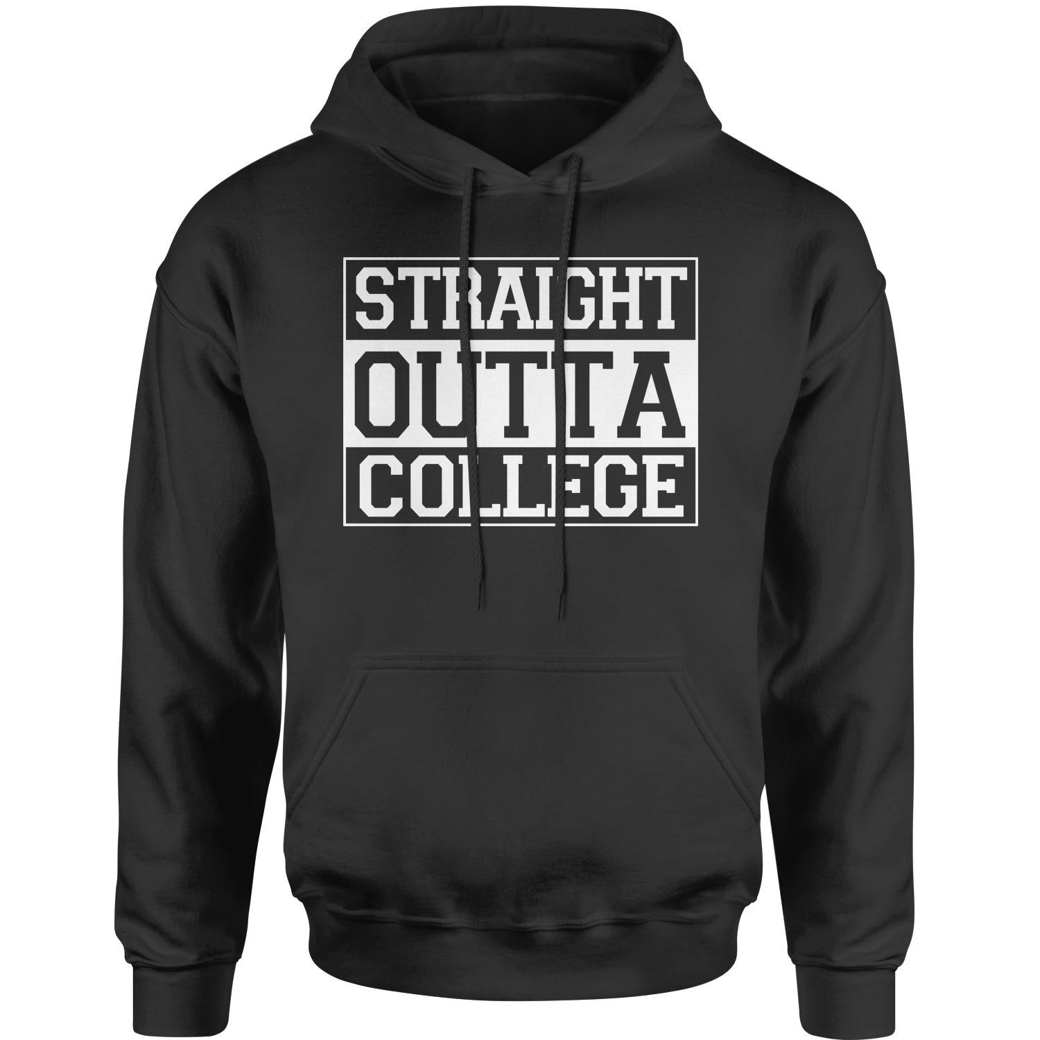 Straight Outta College Adult Hoodie Sweatshirt 2017, 2018, 2019, and, cap, class, for, gift, gown, graduate, graduation, of by Expression Tees
