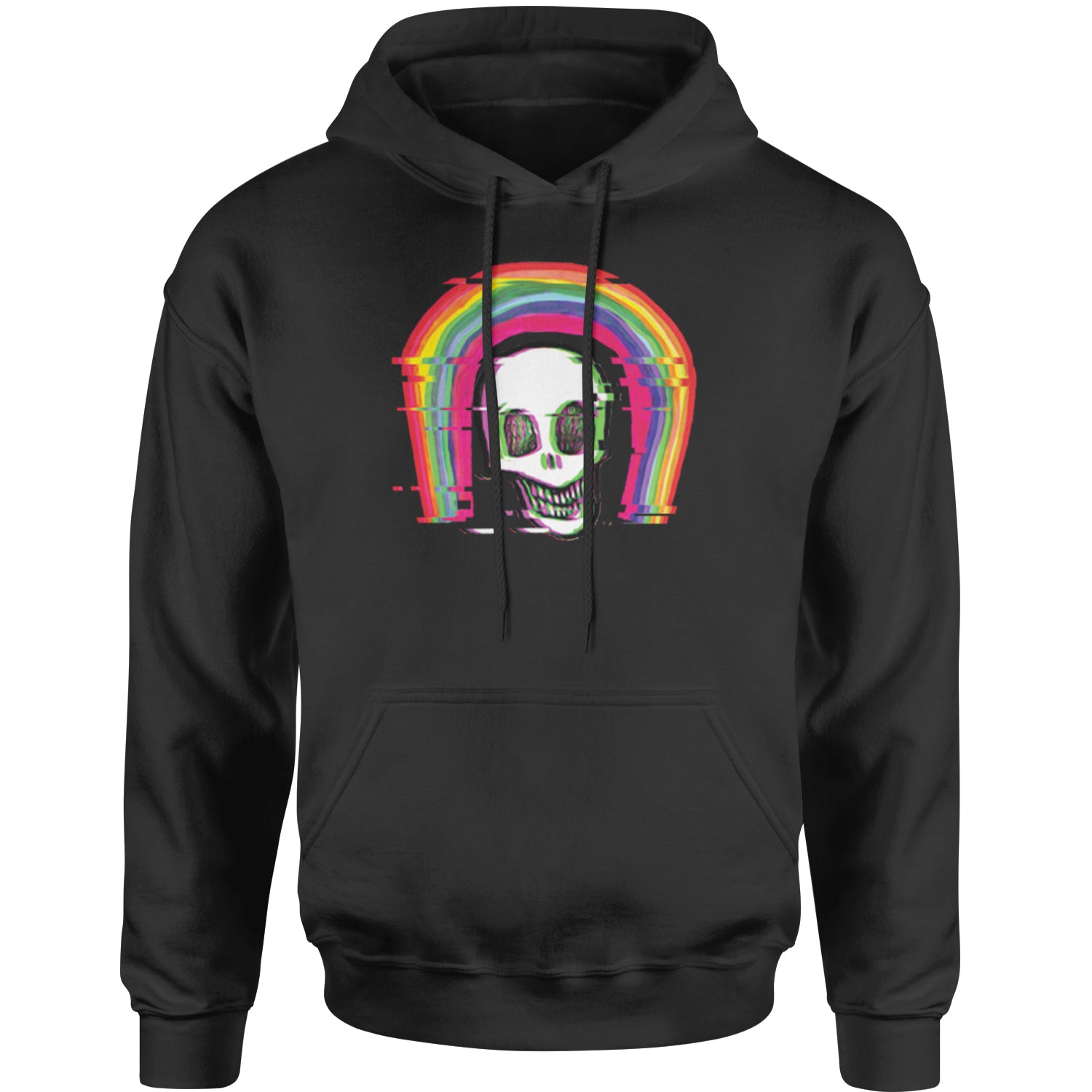 Rainbow Distorted Skull Adult Hoodie Sweatshirt