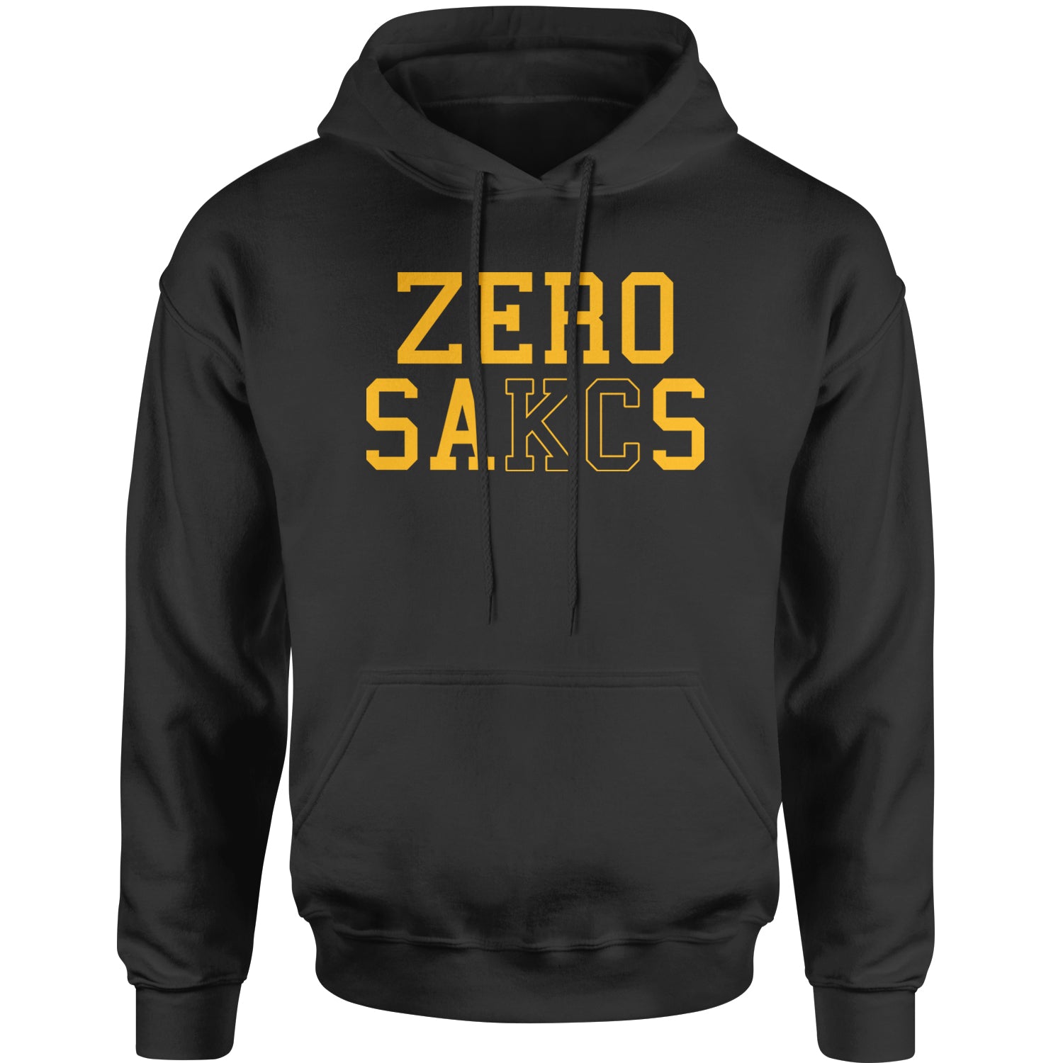 Zero Sacks Kansas City Adult Hoodie Sweatshirt ball, brown, foot, football, kelc, orlando, patrick, sacks, sakcs by Expression Tees