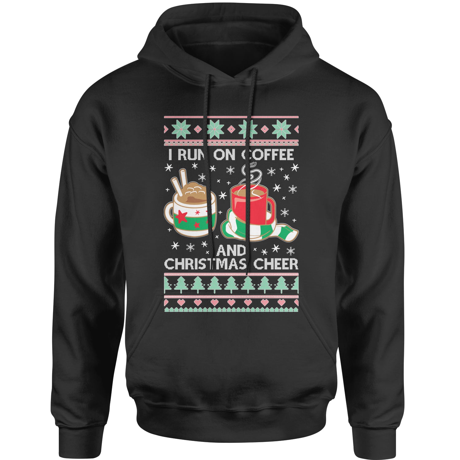 I Run On Coffee And Christmas Cheer Adult Hoodie Sweatshirt christmas, sweater, sweatshirt, ugly by Expression Tees