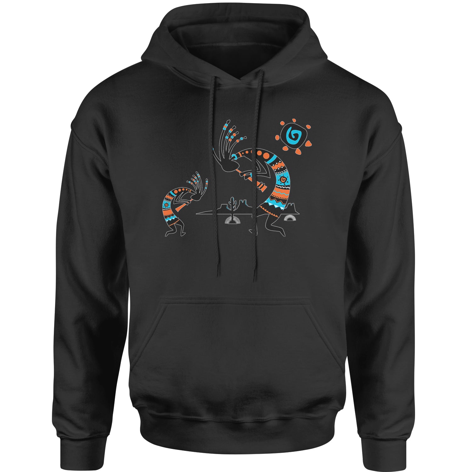 Native American Kokopelli Southwest Adult Hoodie Sweatshirt american, hopi, indian, native, navajo by Expression Tees