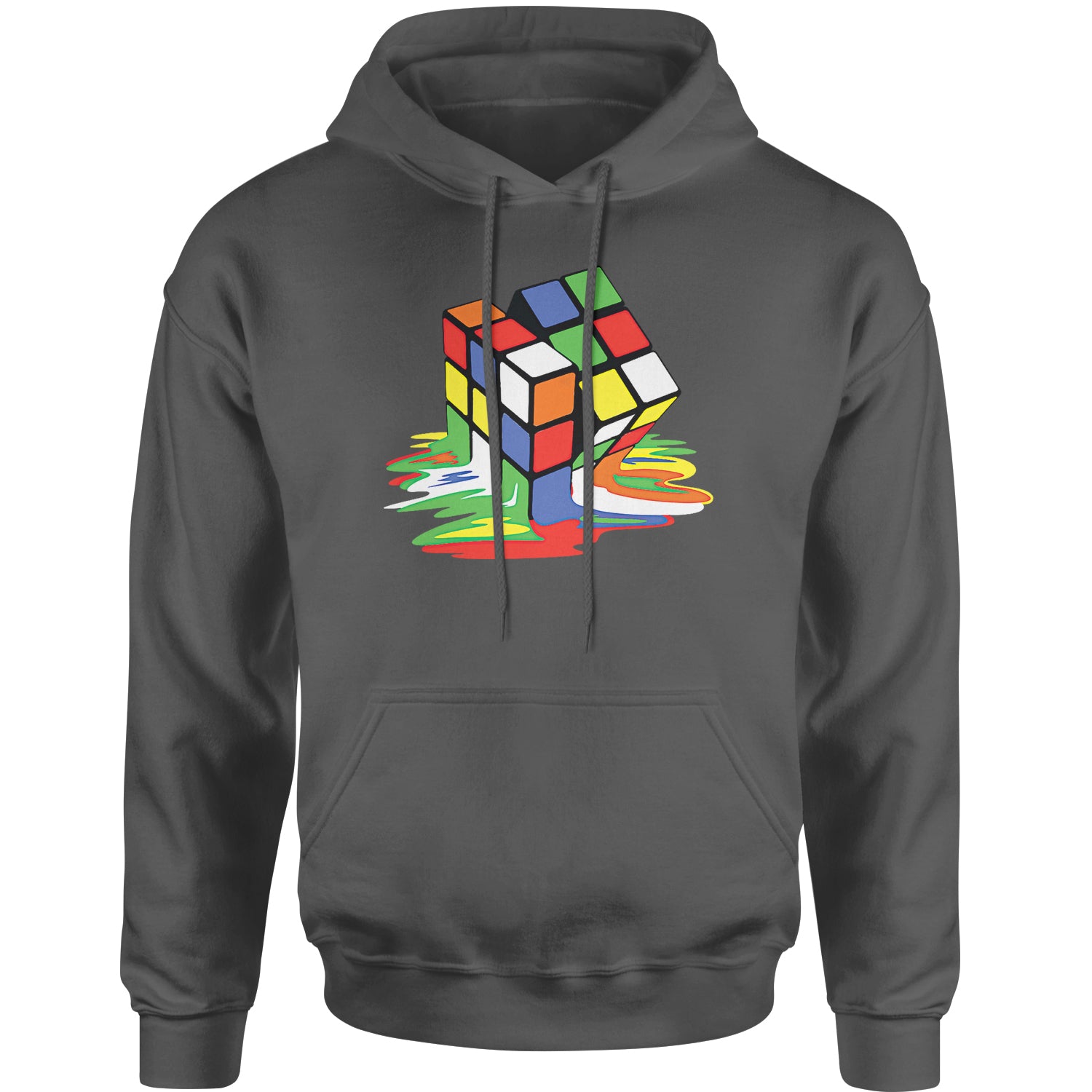 Melting Multi-Colored Cube Adult Hoodie Sweatshirt gamer, gaming, nerd, shirt by Expression Tees