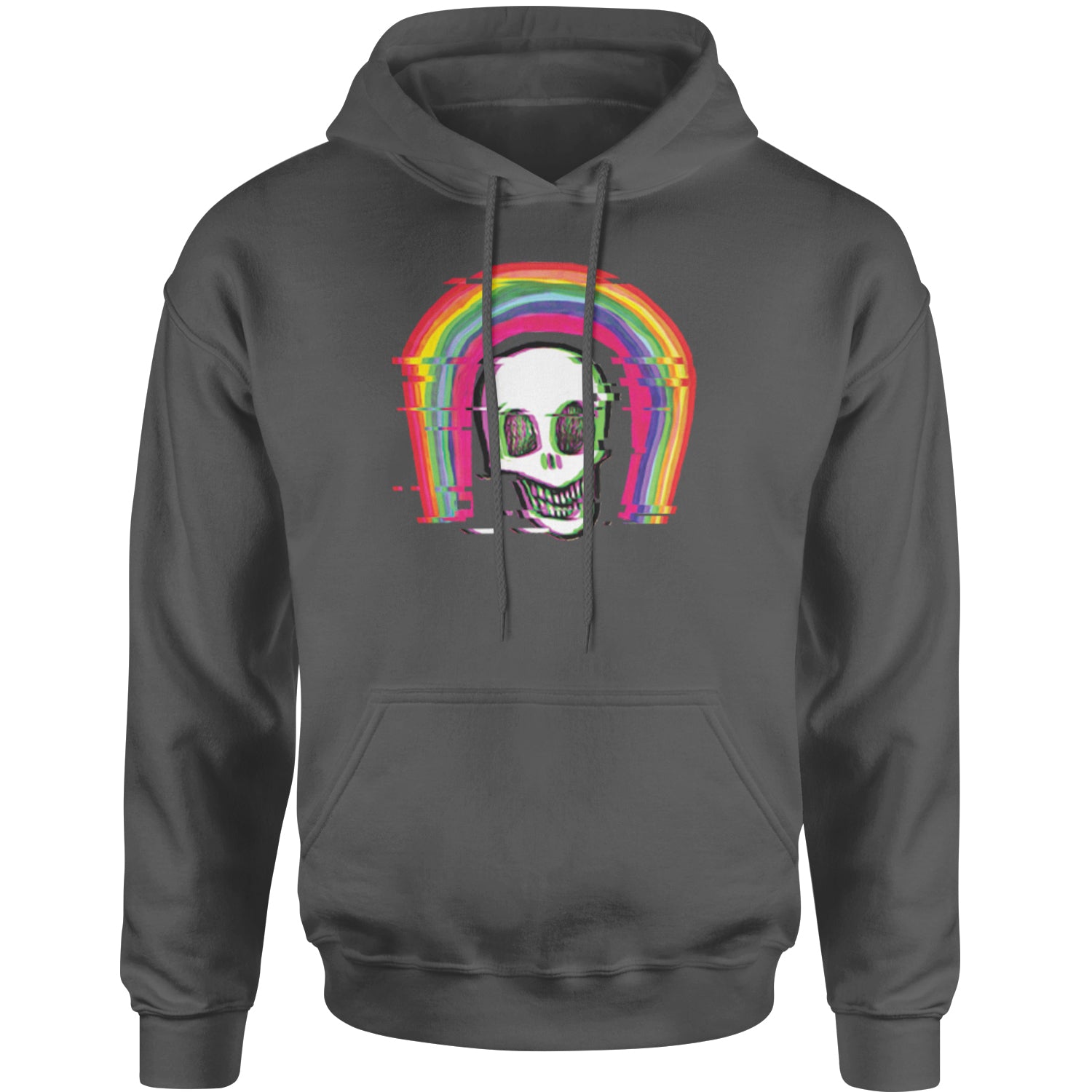 Rainbow Distorted Skull Adult Hoodie Sweatshirt