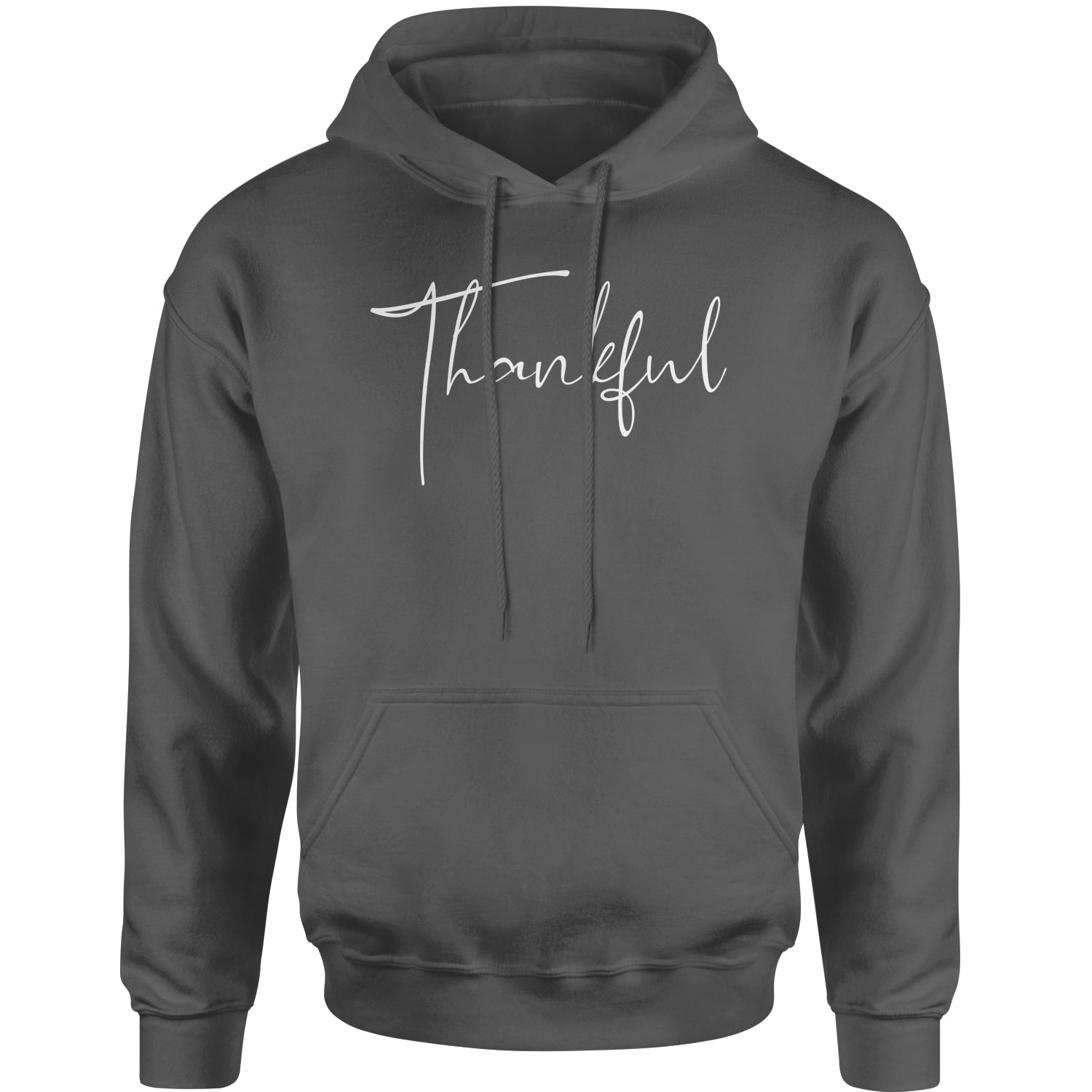 Thankful Adult Hoodie Sweatshirt thanksgiving by Expression Tees