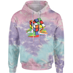 Melting Multi-Colored Cube Adult Hoodie Sweatshirt gamer, gaming, nerd, shirt by Expression Tees