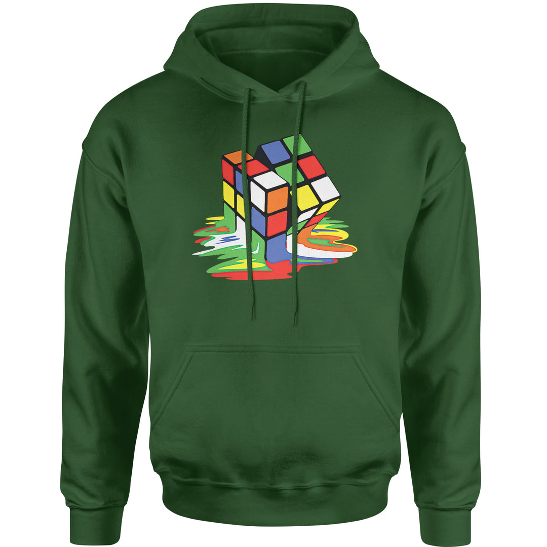 Melting Multi-Colored Cube Adult Hoodie Sweatshirt gamer, gaming, nerd, shirt by Expression Tees