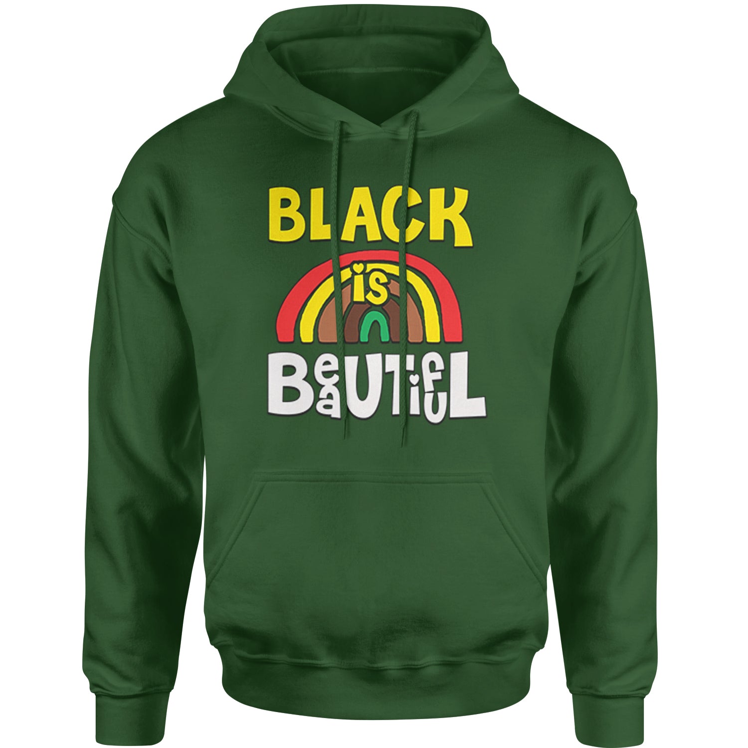 Black Is Beautiful Rainbow Adult Hoodie Sweatshirt african, africanamerican, american, black, blackpride, blm, harriet, king, lives, luther, malcolm, march, martin, matter, parks, protest, rosa, tubman, x by Expression Tees