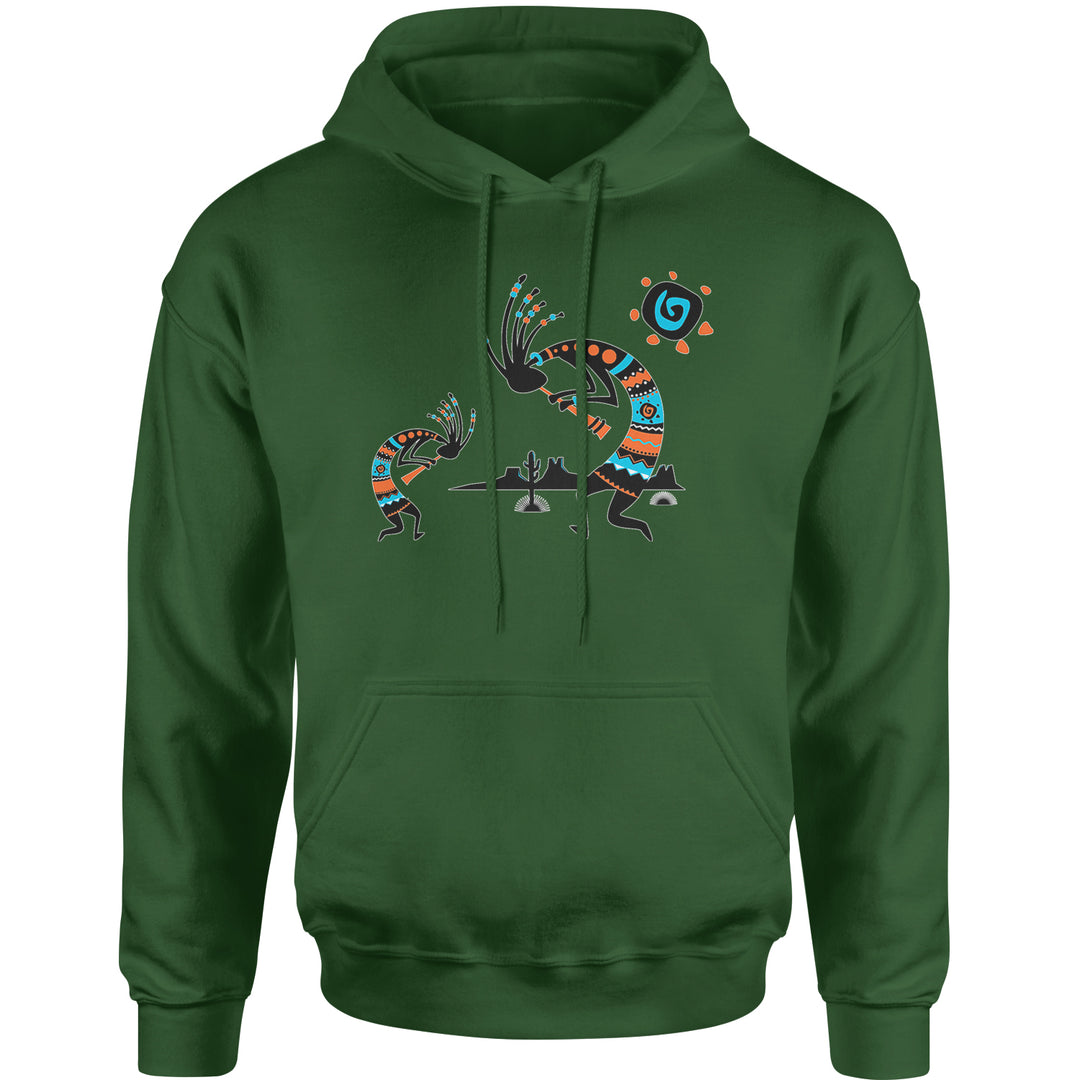 Native American Kokopelli Southwest Adult Hoodie Sweatshirt american, hopi, indian, native, navajo by Expression Tees
