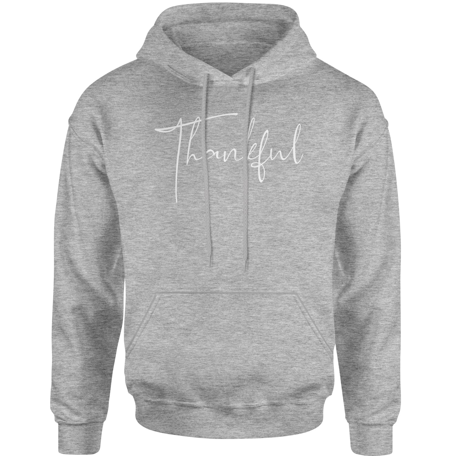 Thankful Adult Hoodie Sweatshirt thanksgiving by Expression Tees