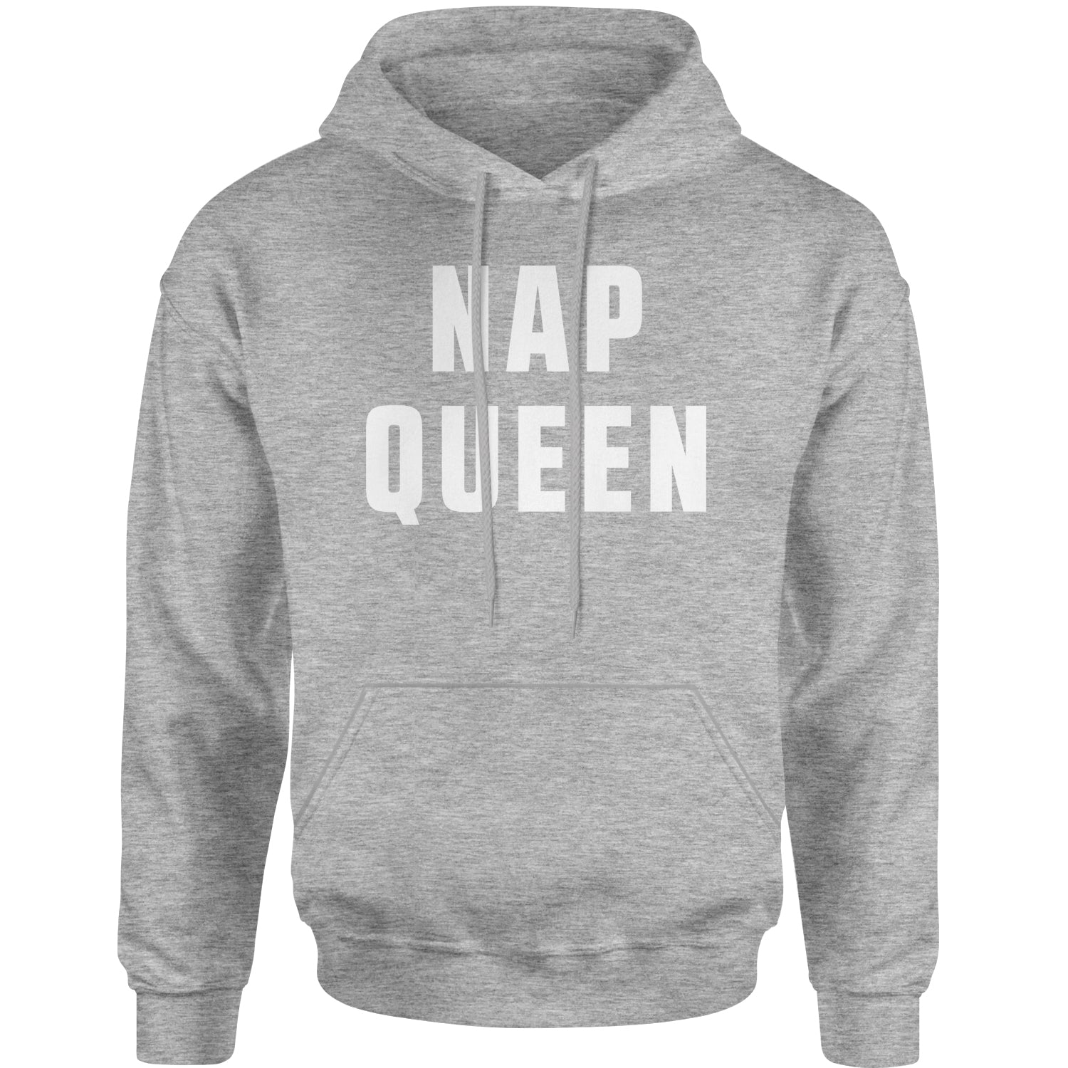 Nap Queen (White Print) Comfy Top For Lazy Days Adult Hoodie Sweatshirt all, day, function, lazy, nap, pajamas, queen, siesta, sleep, tired, to, too by Expression Tees