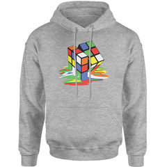 Melting Multi-Colored Cube Adult Hoodie Sweatshirt gamer, gaming, nerd, shirt by Expression Tees