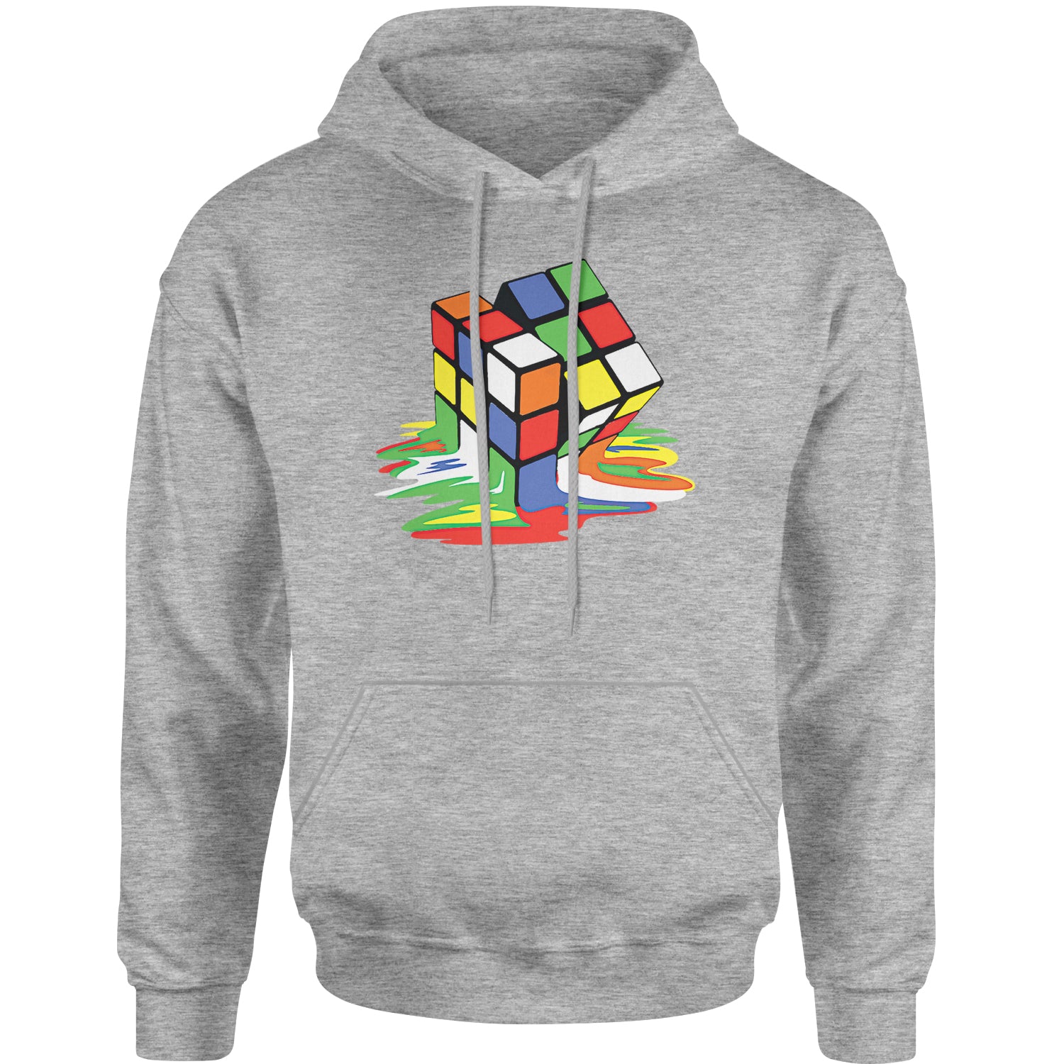 Melting Multi-Colored Cube Adult Hoodie Sweatshirt gamer, gaming, nerd, shirt by Expression Tees
