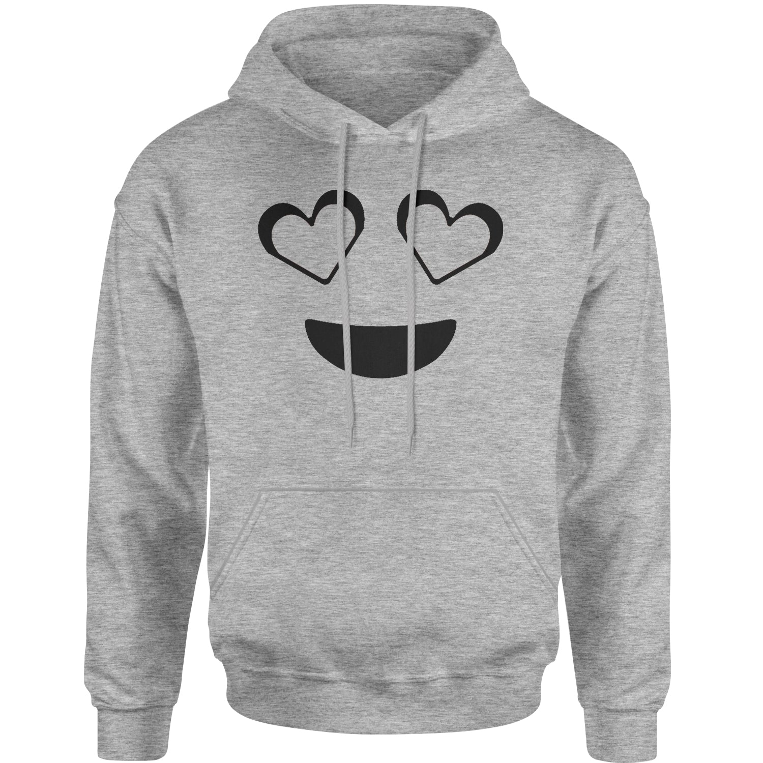 Emoticon Heart Eyes Smile Face Adult Hoodie Sweatshirt cosplay, costume, dress, emoji, emote, face, halloween, Smile, up, yellow by Expression Tees