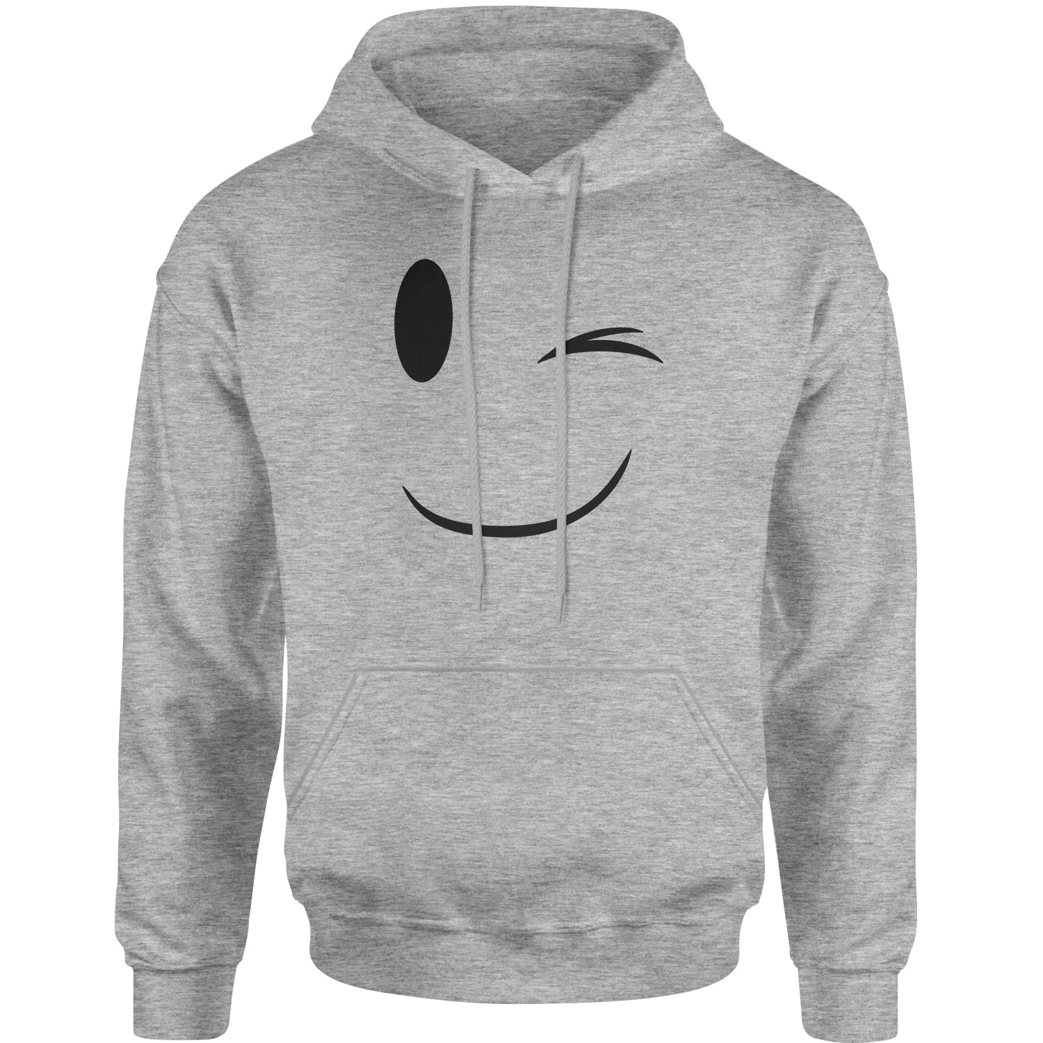 Emoticon Winking Smile Face Adult Hoodie Sweatshirt cosplay, costume, dress, emoji, emote, face, halloween, smiley, up, yellow by Expression Tees