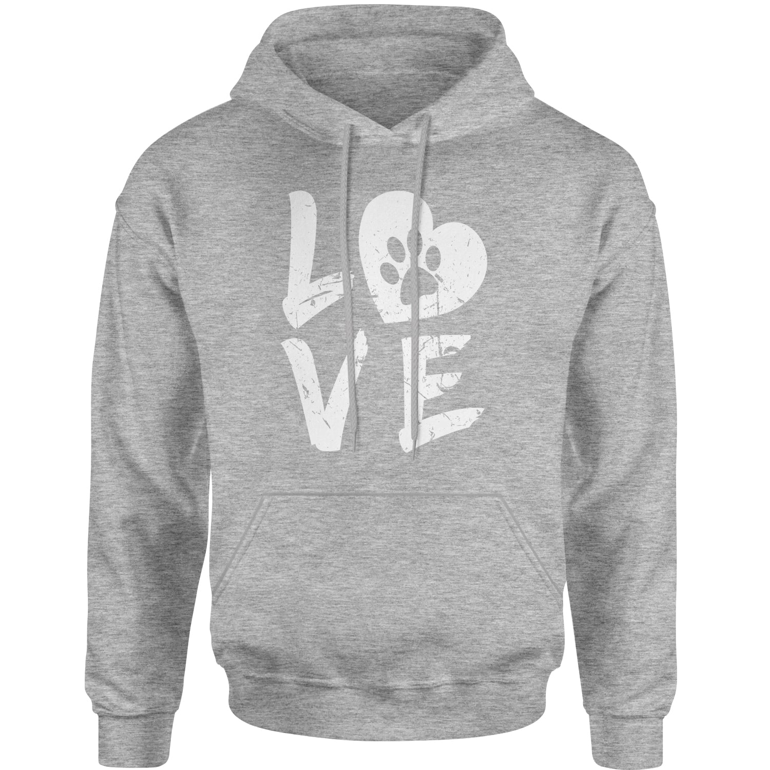 I Love My Dog Paw Print Adult Hoodie Sweatshirt dog, doggie, heart, love, lover, paw, print, puppy by Expression Tees