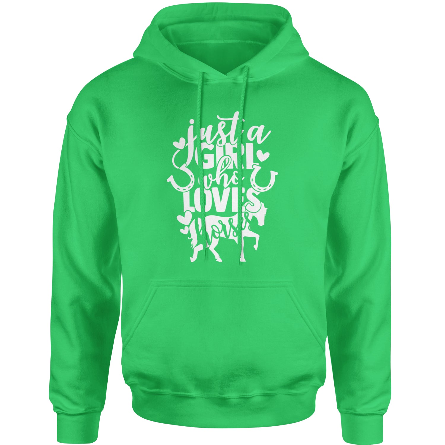 Just A Girl Who Loves Horses Adult Hoodie Sweatshirt equestrian, equine, horse, horses, horseshoe, ponies, pony, shoe by Expression Tees