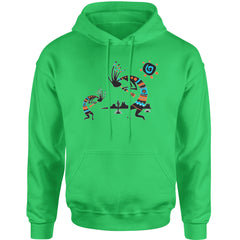 Native American Kokopelli Southwest Adult Hoodie Sweatshirt american, hopi, indian, native, navajo by Expression Tees
