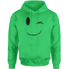 Emoticon Winking Smile Face Adult Hoodie Sweatshirt cosplay, costume, dress, emoji, emote, face, halloween, smiley, up, yellow by Expression Tees