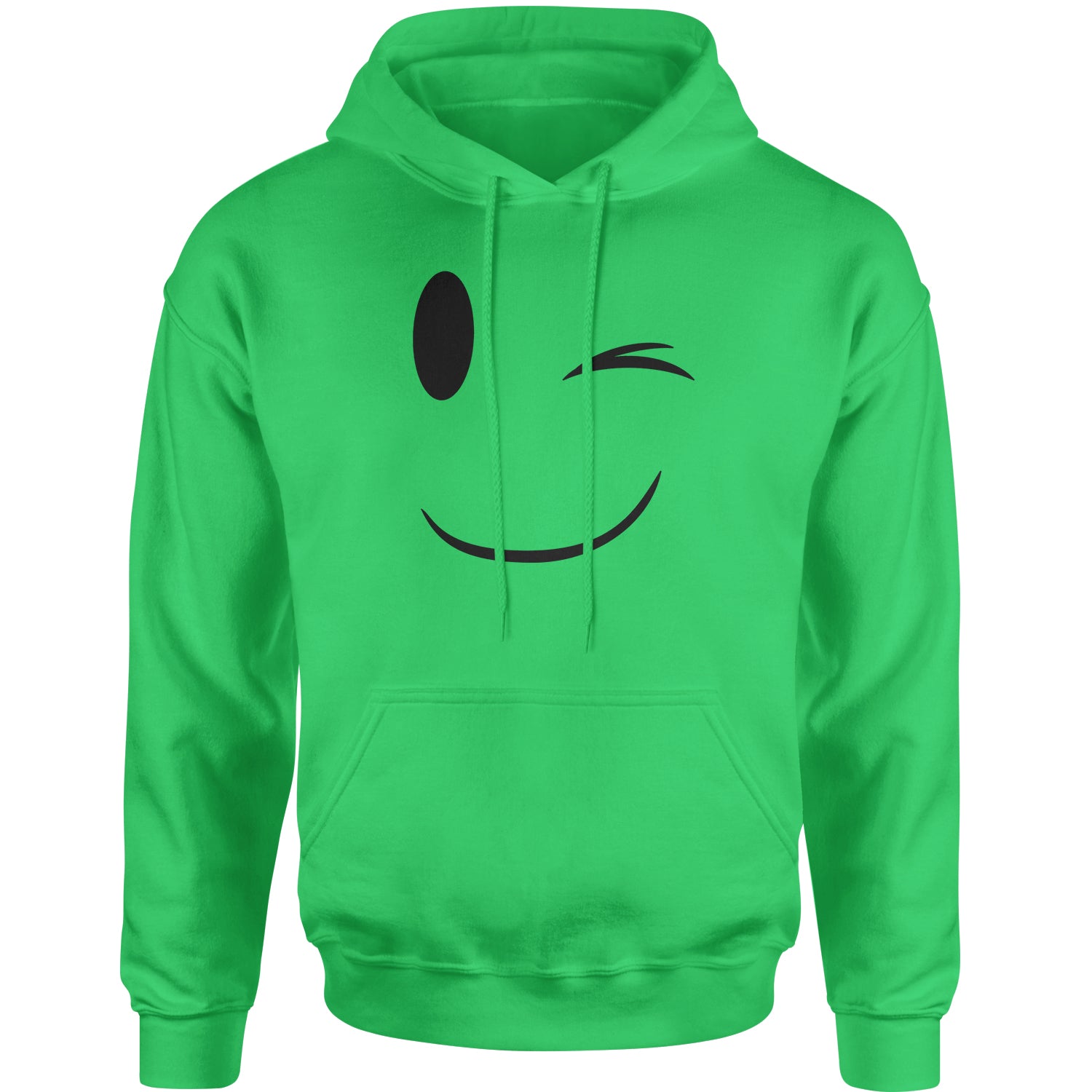 Emoticon Winking Smile Face Adult Hoodie Sweatshirt cosplay, costume, dress, emoji, emote, face, halloween, smiley, up, yellow by Expression Tees