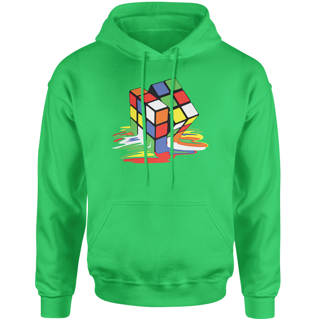 Melting Multi-Colored Cube Adult Hoodie Sweatshirt gamer, gaming, nerd, shirt by Expression Tees