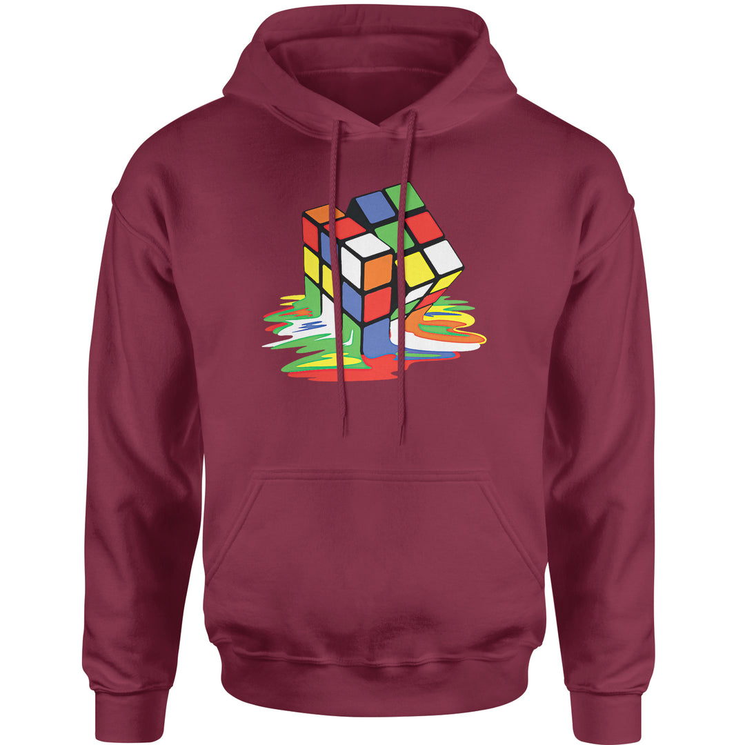 Melting Multi-Colored Cube Adult Hoodie Sweatshirt gamer, gaming, nerd, shirt by Expression Tees