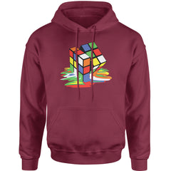 Melting Multi-Colored Cube Adult Hoodie Sweatshirt gamer, gaming, nerd, shirt by Expression Tees
