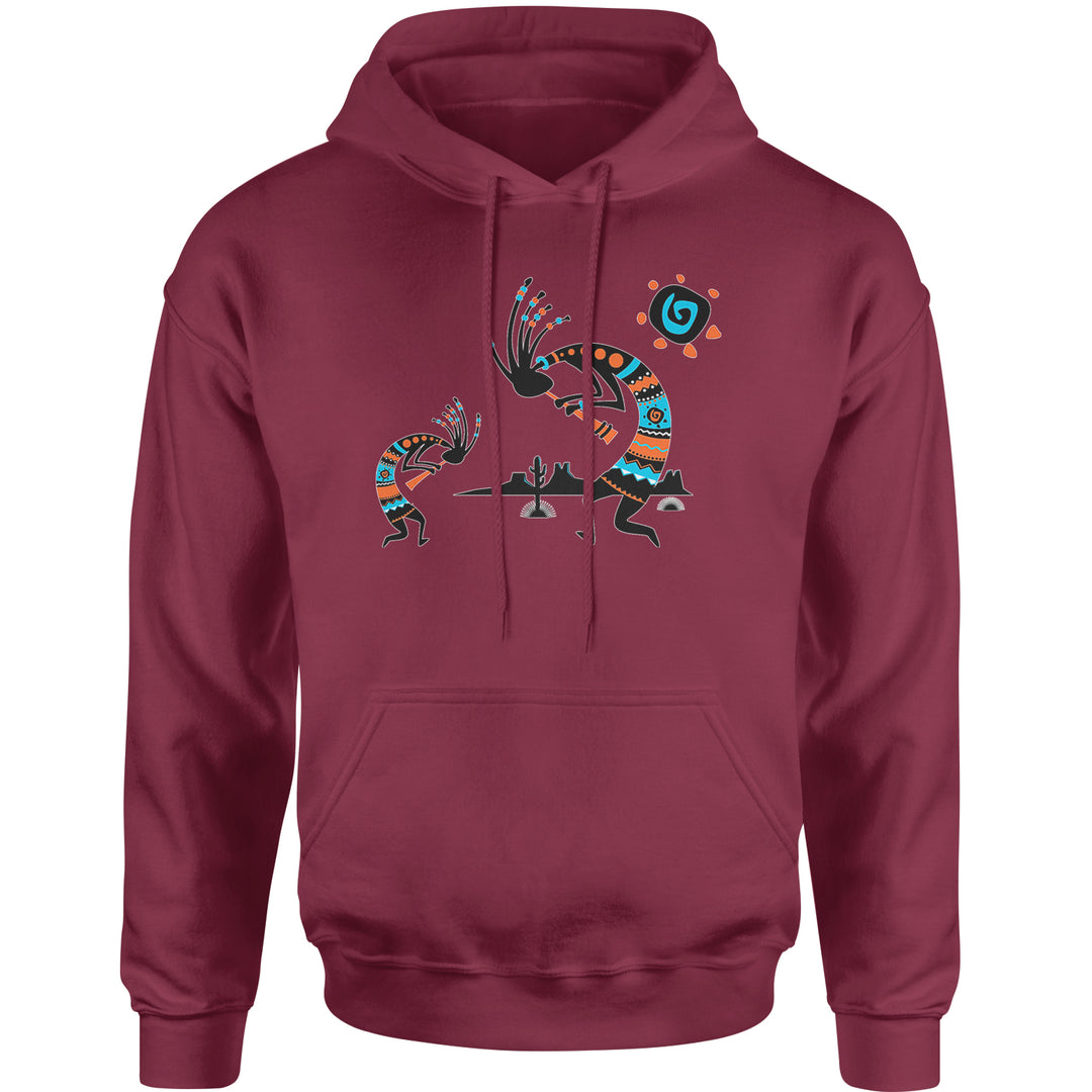 Native American Kokopelli Southwest Adult Hoodie Sweatshirt american, hopi, indian, native, navajo by Expression Tees