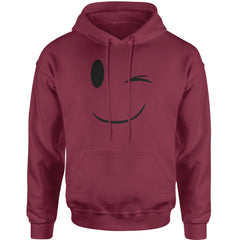 Emoticon Winking Smile Face Adult Hoodie Sweatshirt cosplay, costume, dress, emoji, emote, face, halloween, smiley, up, yellow by Expression Tees