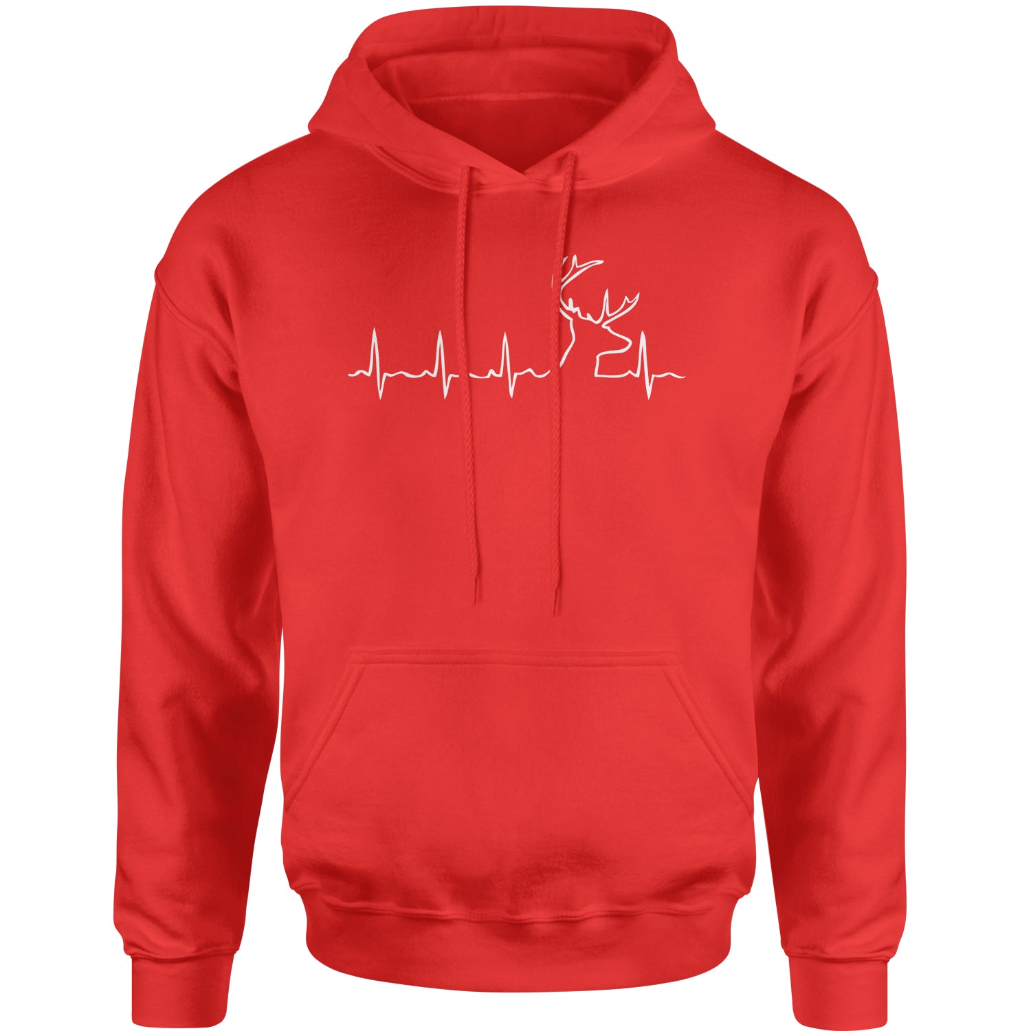 Hunting Heartbeat Dear Head Adult Hoodie Sweatshirt #expressiontees by Expression Tees