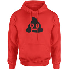 Emoticon Poop Face Smile Face Adult Hoodie Sweatshirt cosplay, costume, dress, emoji, emote, face, halloween, smiley, up, yellow by Expression Tees