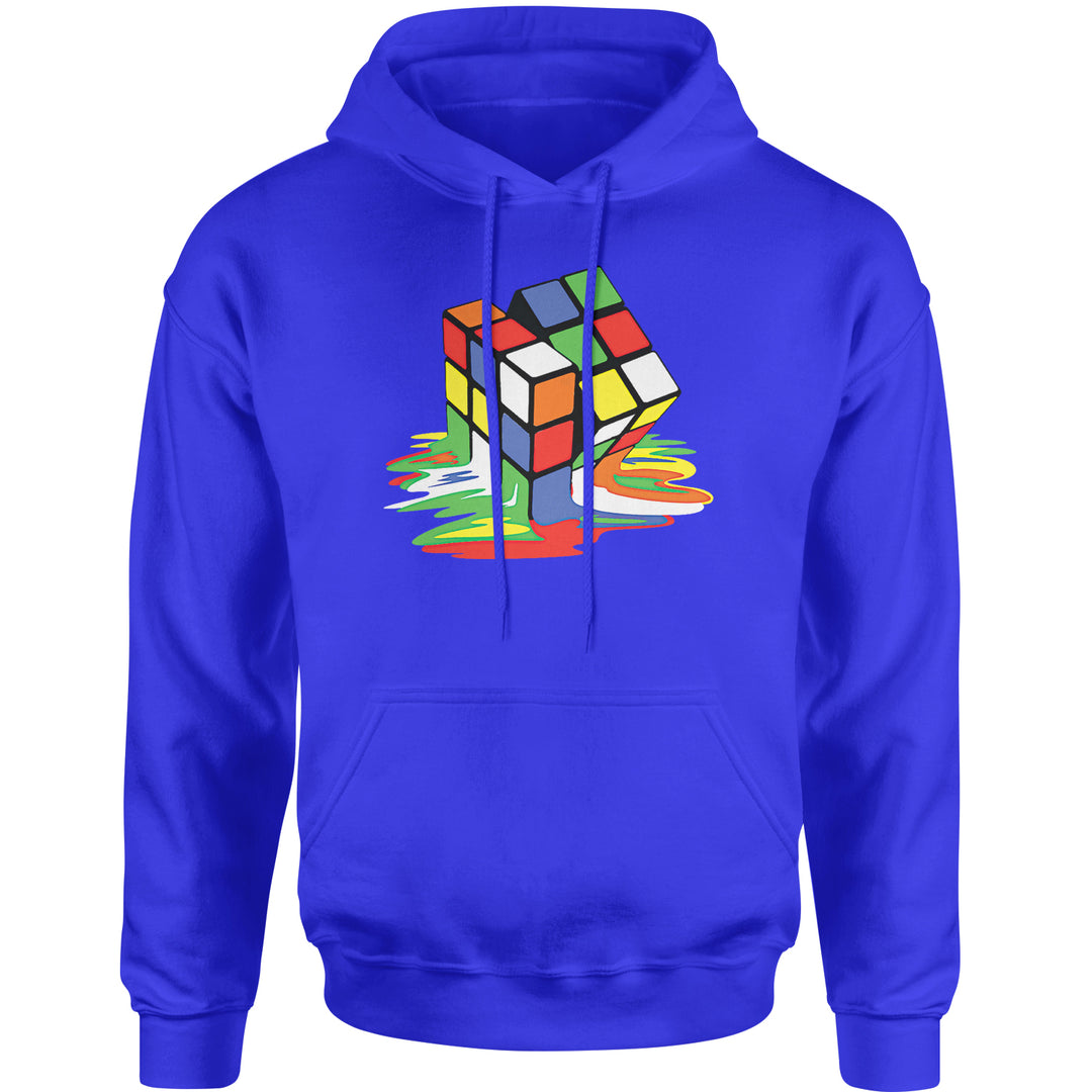 Melting Multi-Colored Cube Adult Hoodie Sweatshirt gamer, gaming, nerd, shirt by Expression Tees