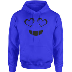 Emoticon Heart Eyes Smile Face Adult Hoodie Sweatshirt cosplay, costume, dress, emoji, emote, face, halloween, Smile, up, yellow by Expression Tees