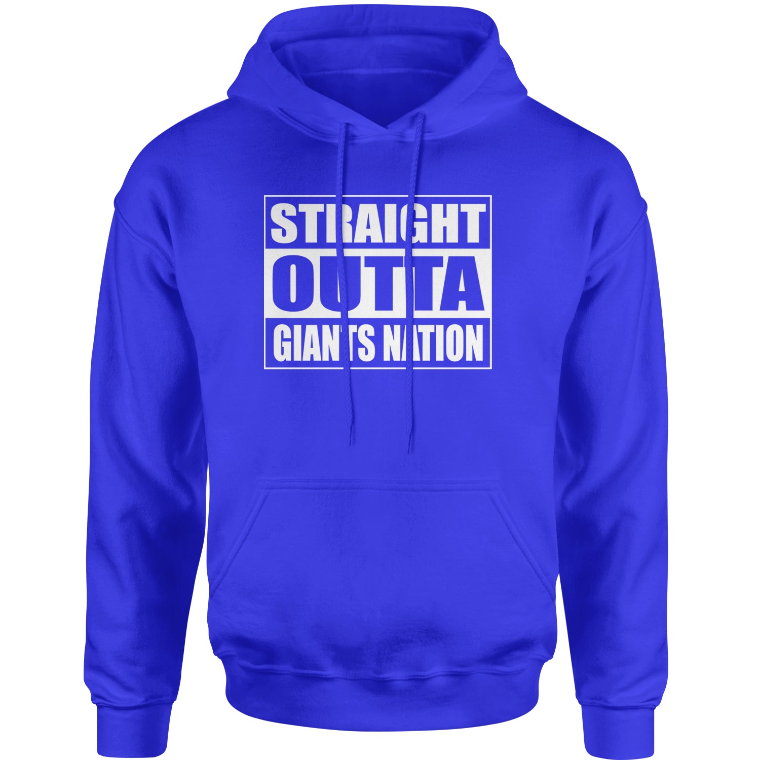 Straight Outta Giants Nation Adult Hoodie Sweatshirt bleed, blue, football, giants, new, ny, york by Expression Tees