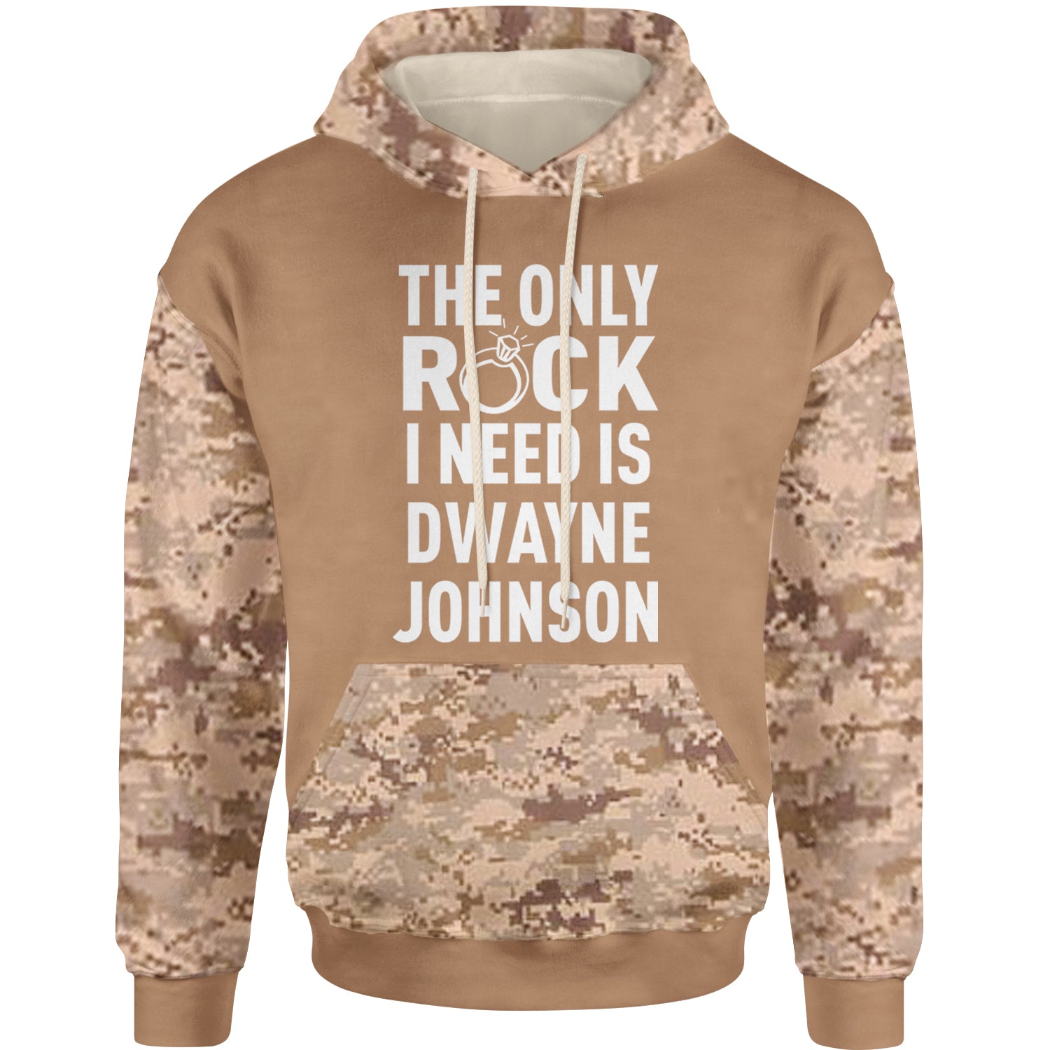 The Only Rock I Need Is Dwayne Johnson Adult Hoodie Sweatshirt dwayne, johnson, marry, me, ring, rock, the, wedding by Expression Tees