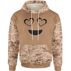 Emoticon Heart Eyes Smile Face Adult Hoodie Sweatshirt cosplay, costume, dress, emoji, emote, face, halloween, Smile, up, yellow by Expression Tees