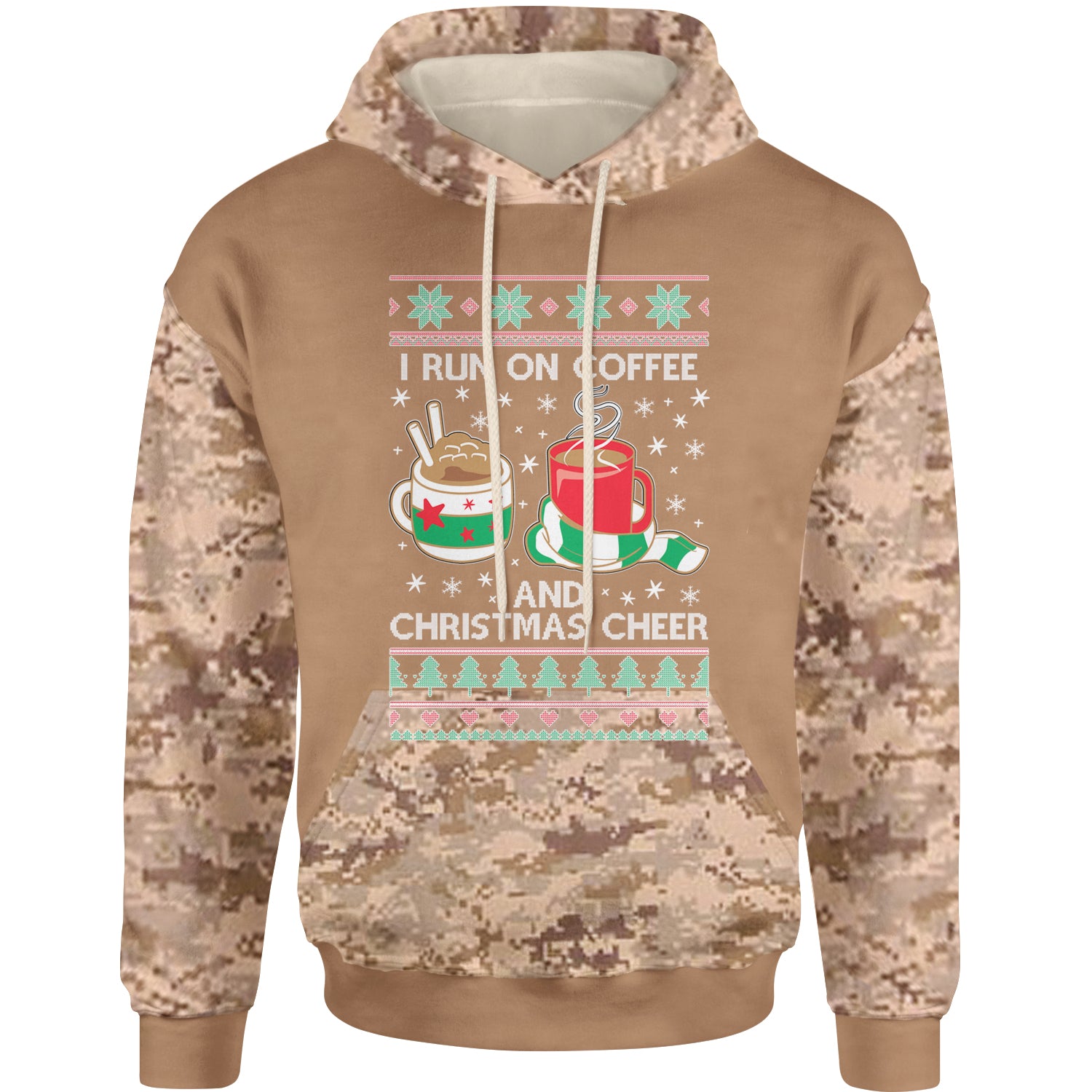 I Run On Coffee And Christmas Cheer Adult Hoodie Sweatshirt christmas, sweater, sweatshirt, ugly by Expression Tees