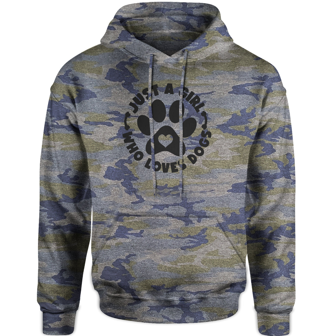 Dogs Just A Girl Who Loves DOGS Adult Hoodie Sweatshirt dog, puppy, rescue by Expression Tees