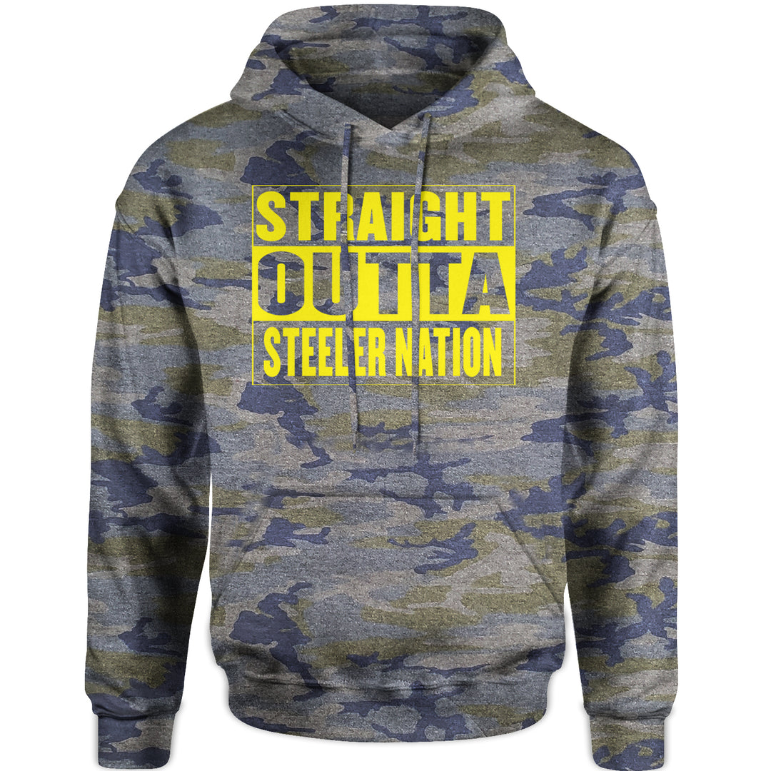 Straight Outta Steeler Nation Football  Adult Hoodie Sweatshirt